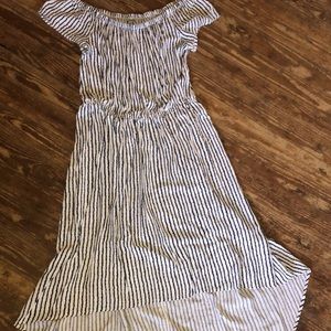 Dark Blue & White Hi Lo Dress